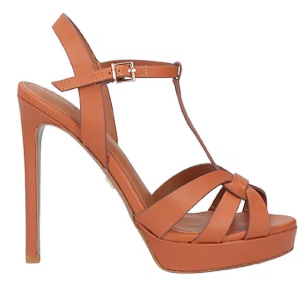 Lolacruz Brown Tan Leather Strappy High Heels 8